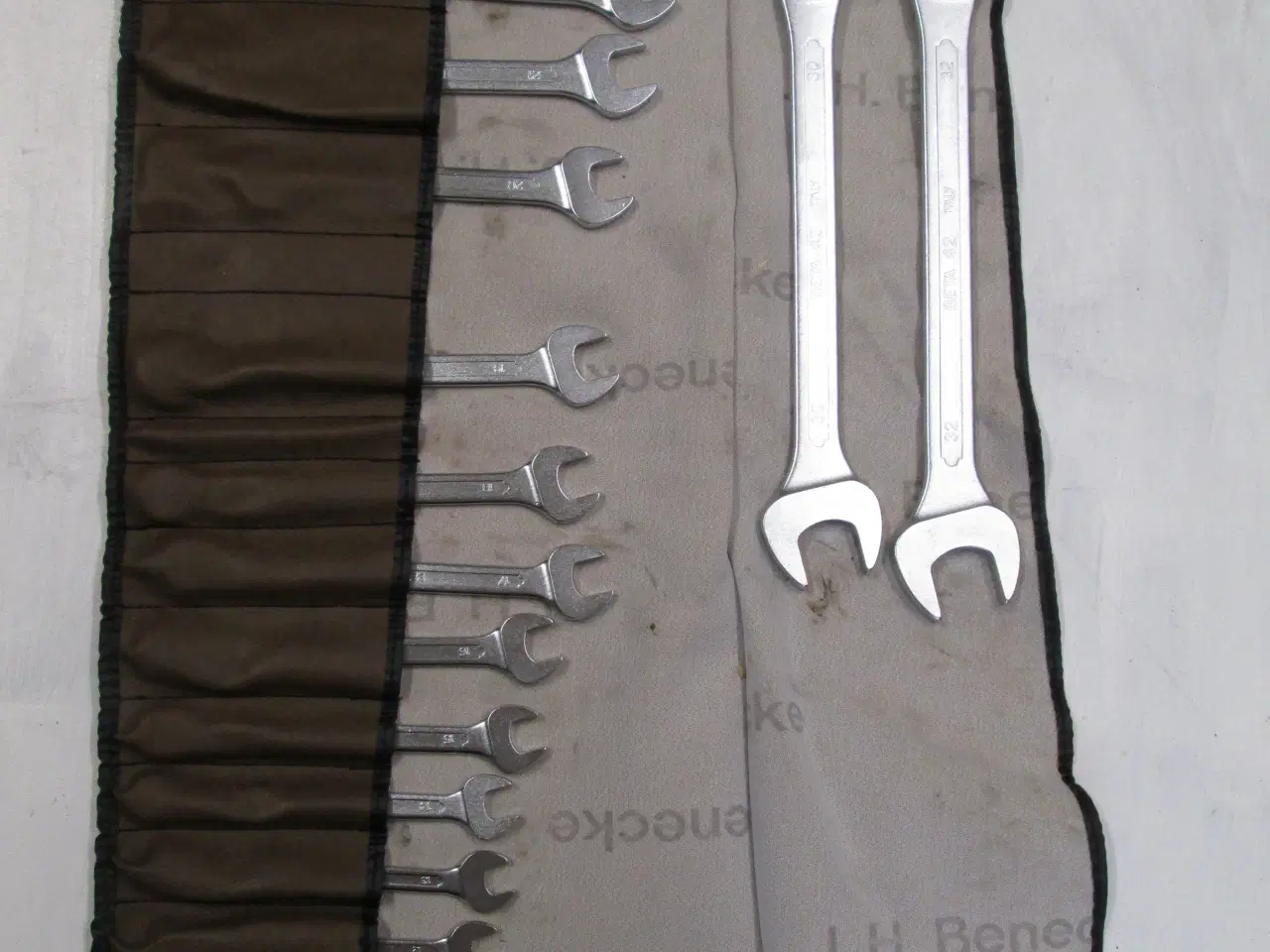 Billede 4 - BETA Stjernegaffelnøgler i læder itui