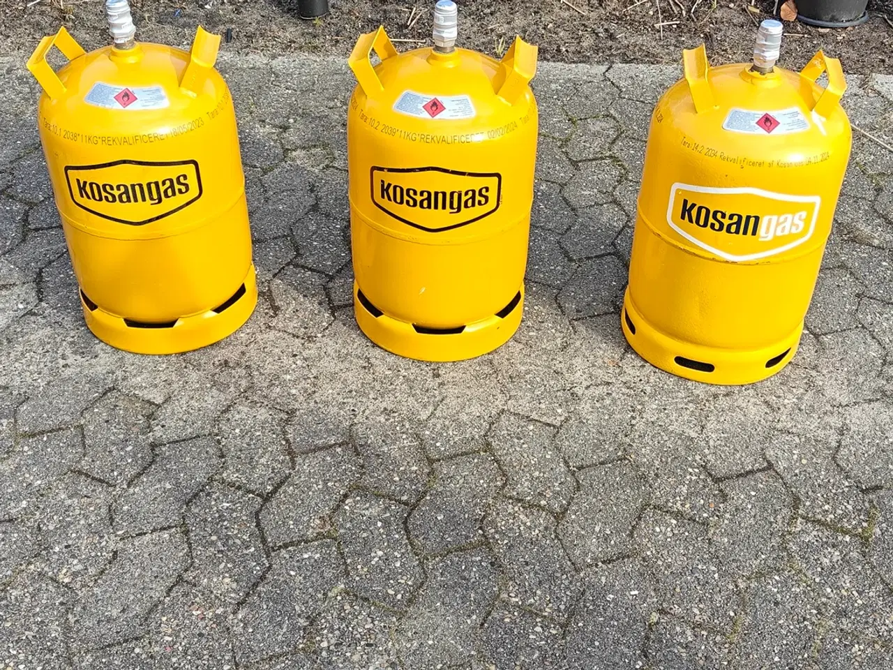 Billede 1 - 3 x Plomberede 11 kg Gasflasker - 7260 Sdr Omme