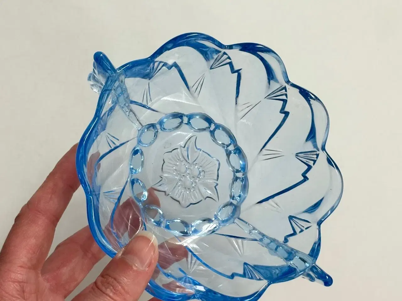 Billede 2 - Lille blå glasskål