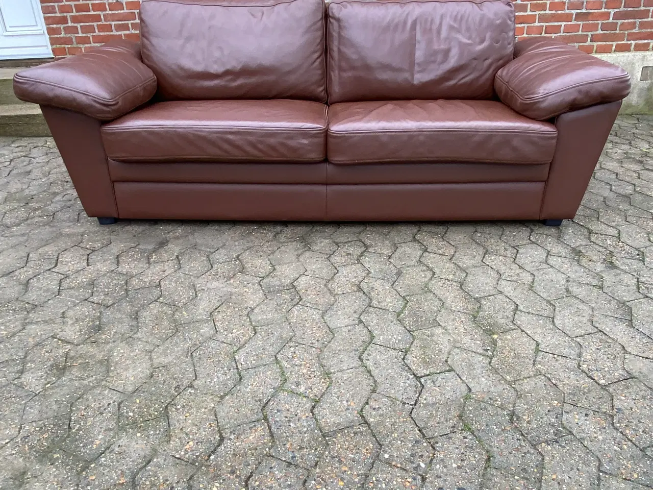 Billede 1 - Ægte læder sofa - mrk. Hurup møbler 
