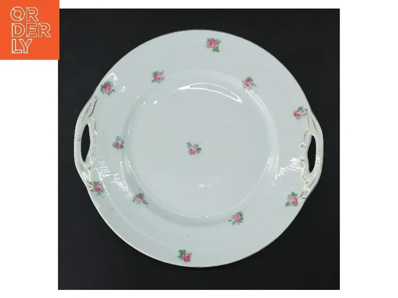 Billede 1 - Porcelænsfad med rosemotiv (str. Ø 24 cm)