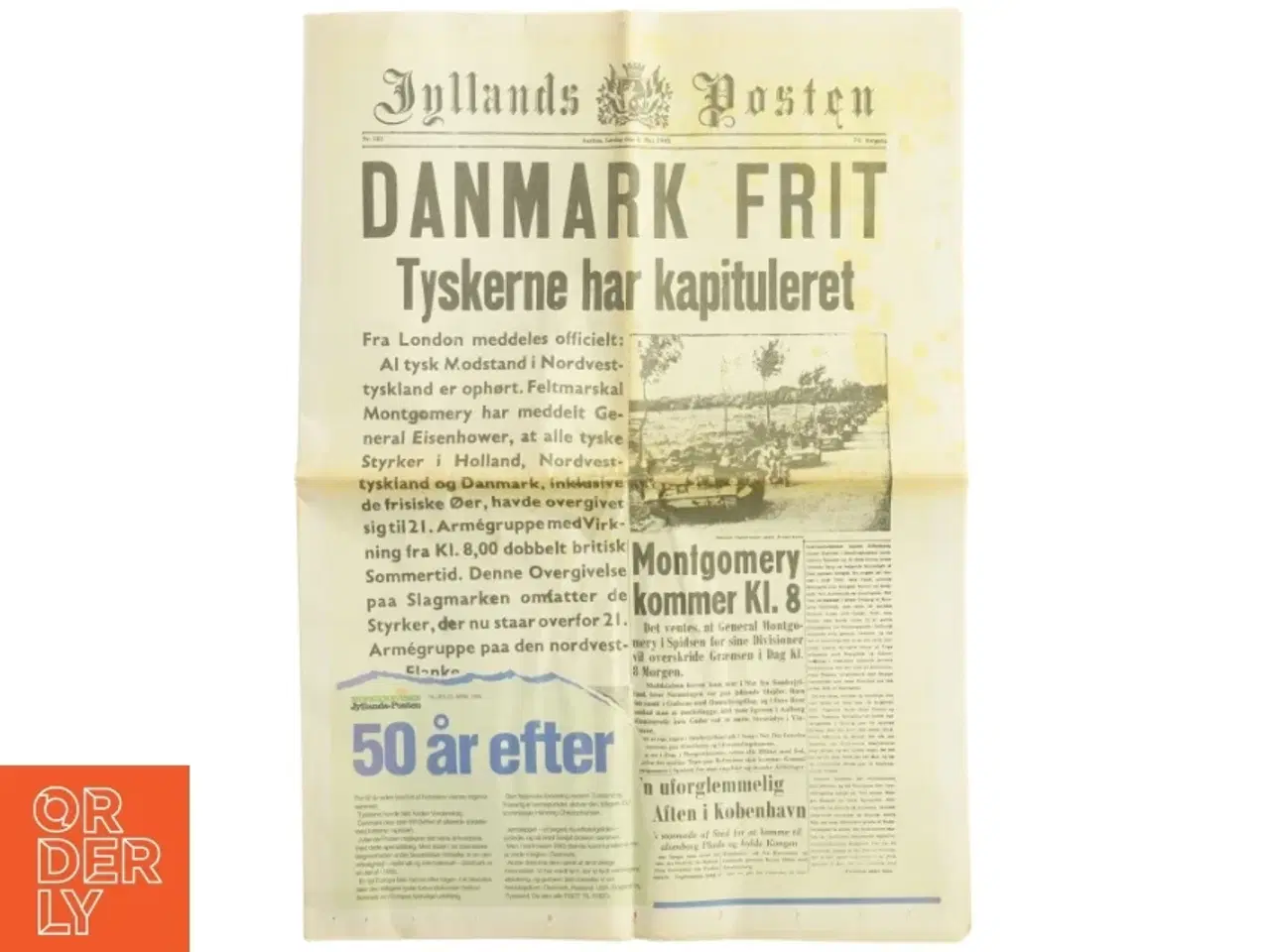 Billede 1 - Jyllands Posten, 5.maj 1945 (str. 40 x 56 cm)