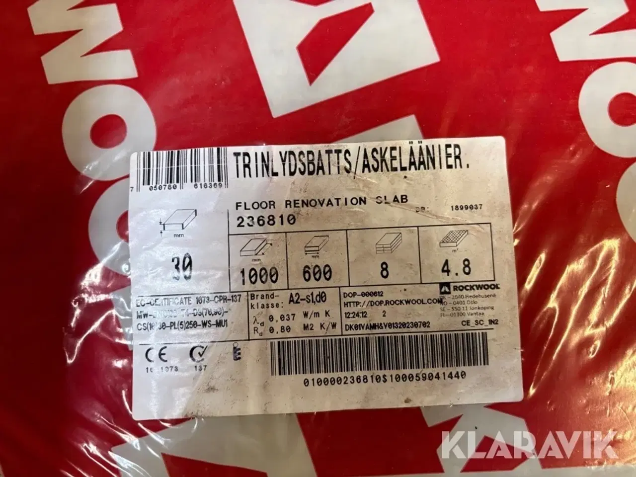 Billede 7 - Trinlydsbatts Rockwool Batts 3 styk