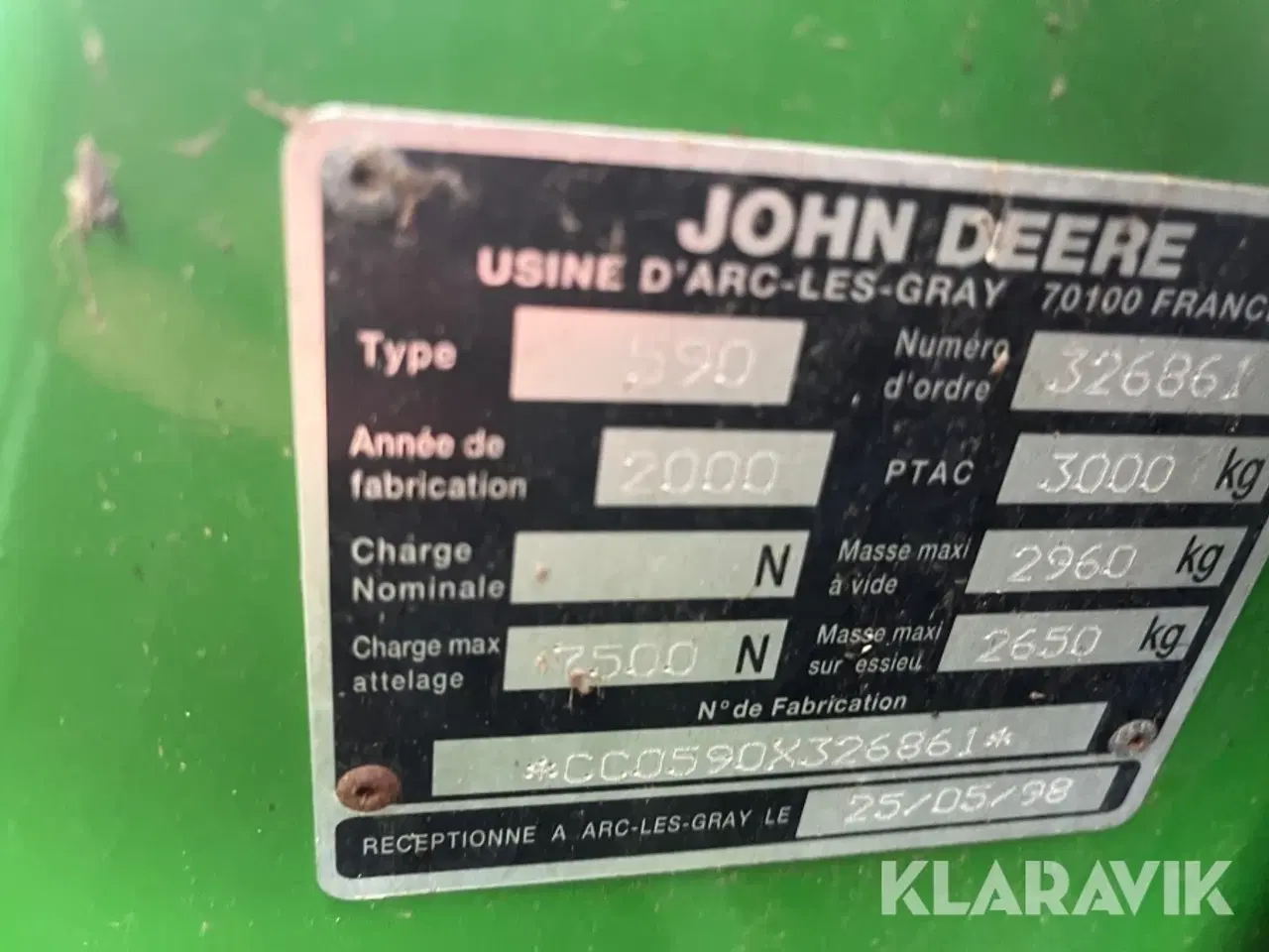 Billede 5 - Ballepresser John Deere 590