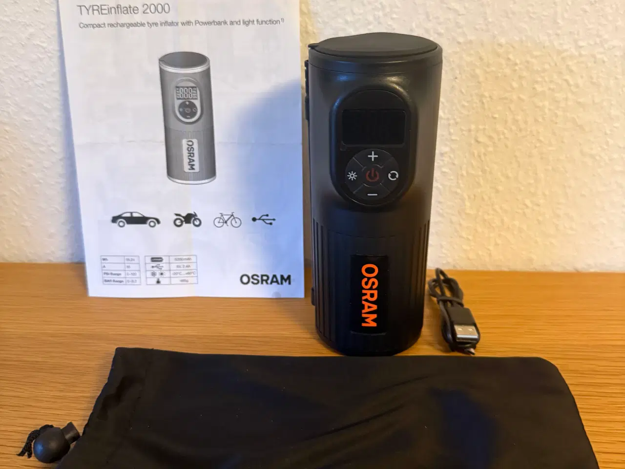 Billede 1 - Osram Tyreinflate 2000 mini kompressor