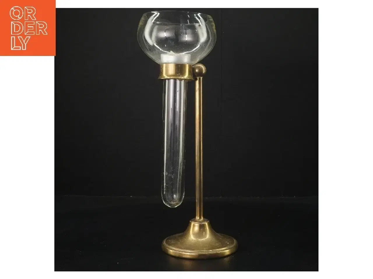 Billede 1 - Vintage lysestage med glasbeholder (str. 31 cm)