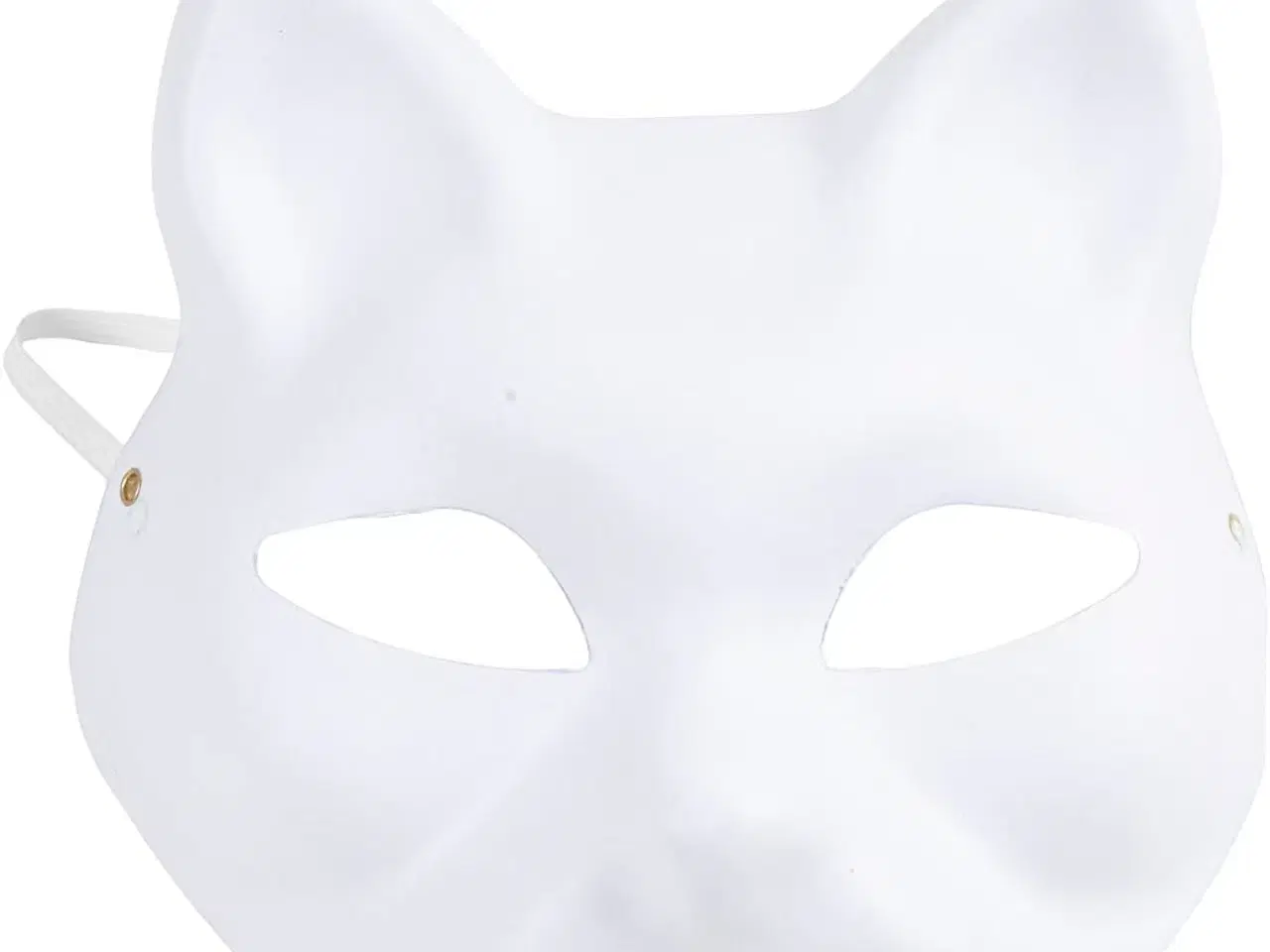 Billede 1 - Kattemaske, H: 17,5 cm, B: 18,5, hvid, 1 stk.