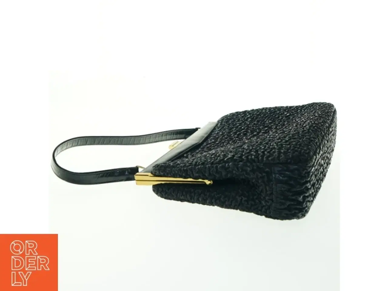 Billede 4 - Sort aftenclutch med strukturmønster (str. 34x24 cm)