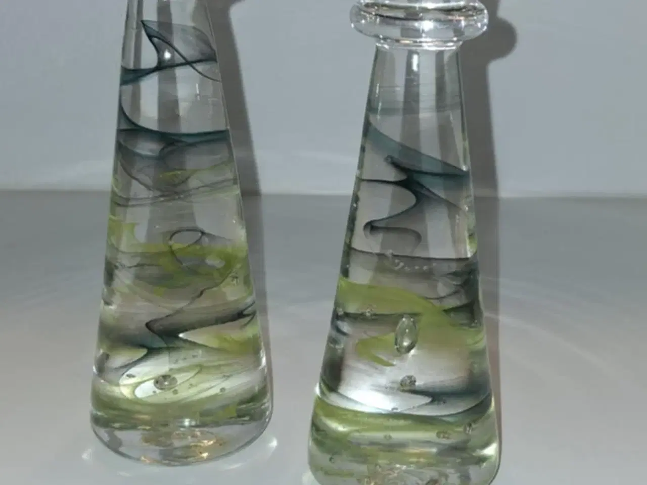 Billede 1 - Mundblæst glas lysestager