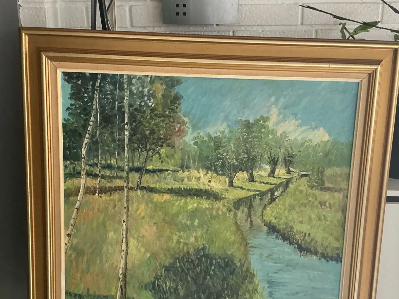 Billede 6 - Oliemaleri af Karl Wolff: Smukt Motiv fra Mølleåen