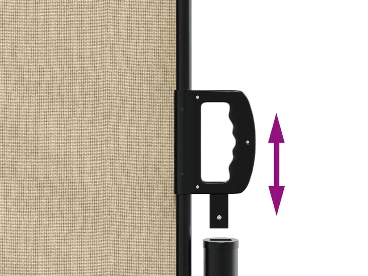 Billede 6 - Sammenrullelig sidemarkise 120x500 cm beige