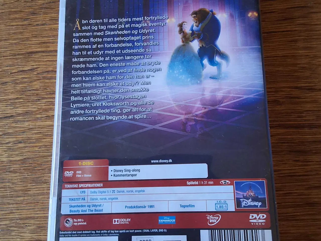 Billede 2 - WALT DISNEY: SKØNHEDEN og UDYRET.  DVD-tegnefilm. 
