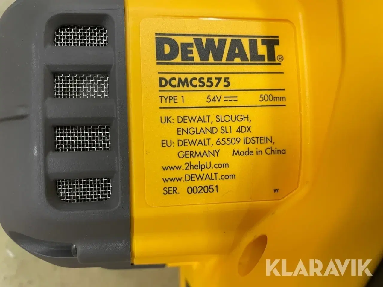 Billede 4 - Kædesav DEWALT DCMCS575N-XJ 54v 50 cm