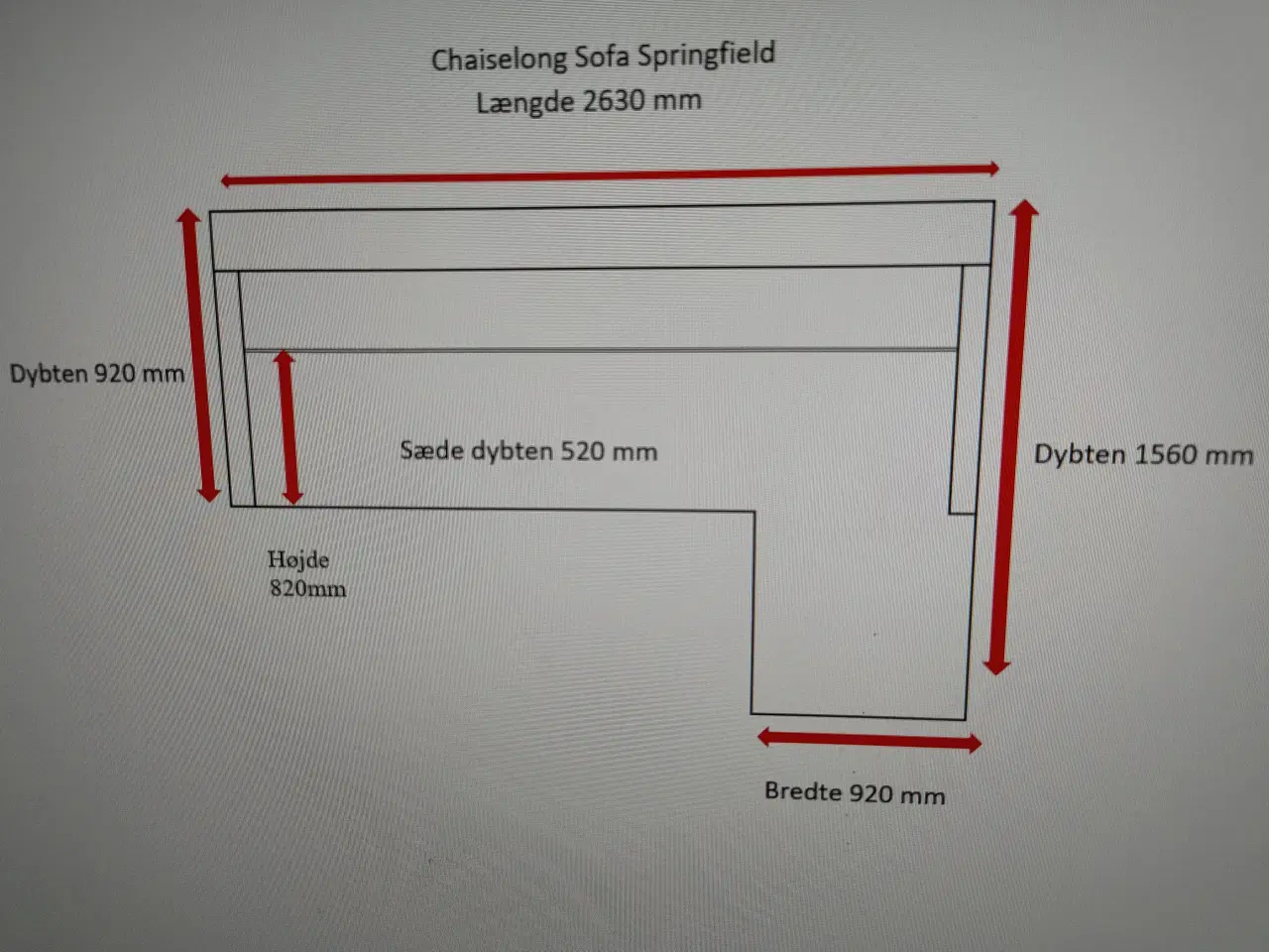 Billede 3 -  Cognacbrunt Kentucky 9 Chaiselong Sofa