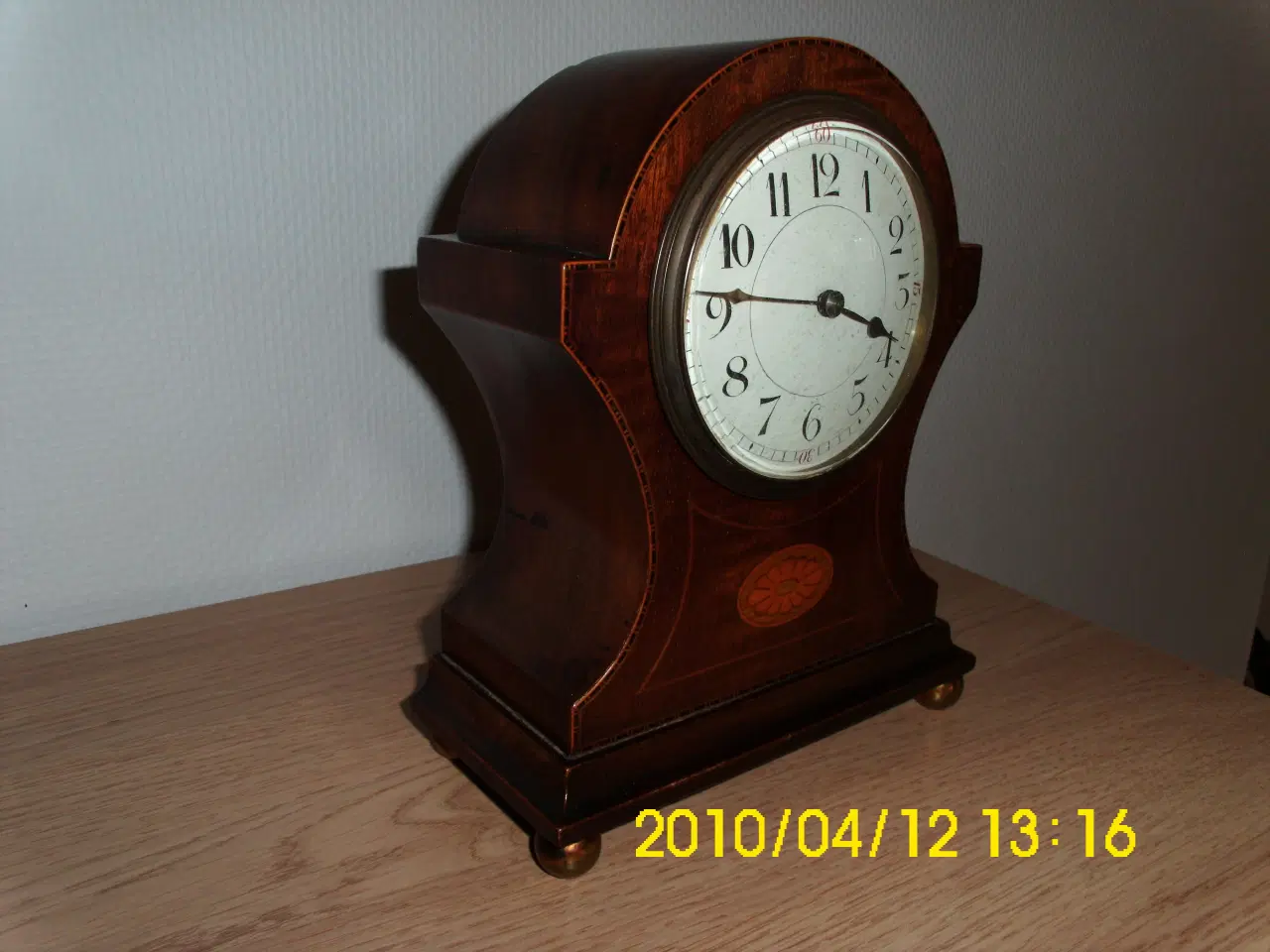 Billede 2 - Mantel Clock mahogani indlagt