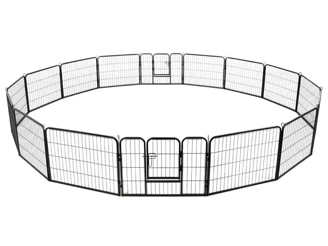 Billede 5 - Løbegård til hunde 16 paneler stål 60 x 80 cm sort