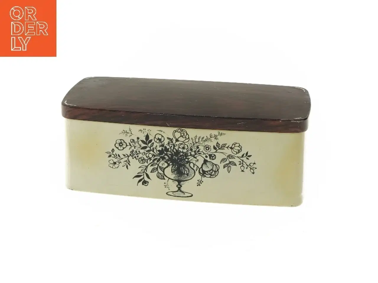 Billede 1 - Vintage metal boks med blomsterdesign fra Ira (str. 24,5x12 cm)