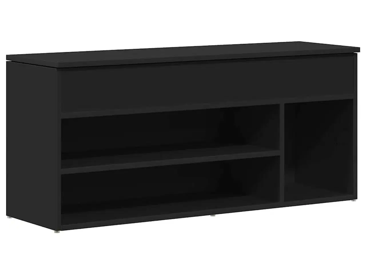 Billede 2 - Skobænk 102x30,5x45 cm konstrueret træ sort