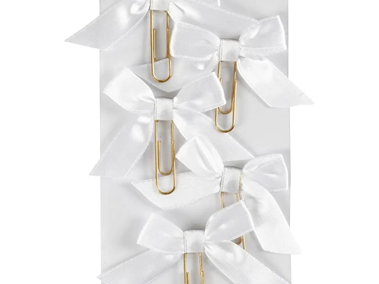 Billede 1 - Hvide Klips med Sløjfe 40x70 mm - 5 stk.