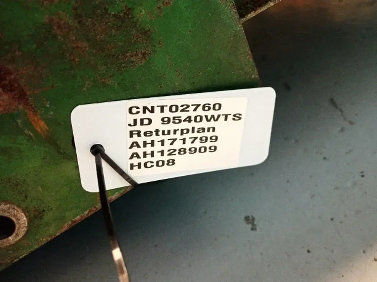 Billede 4 - John Deere 9540 WTS Tilbageløbsplan AH171799