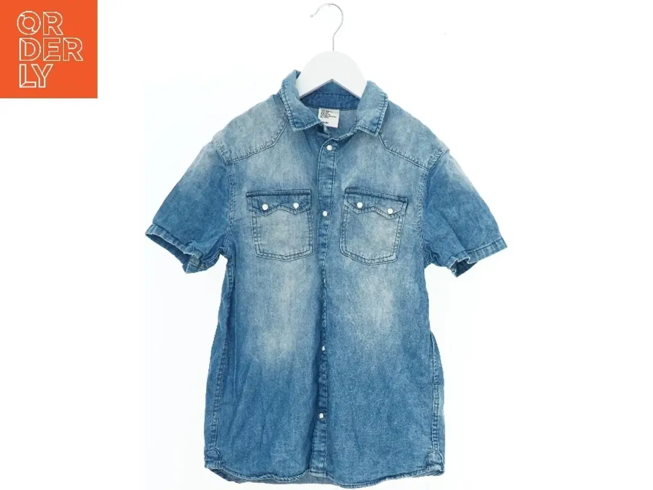 Billede 1 - Kortærmet denim skjorte fra H&M (str. 158)