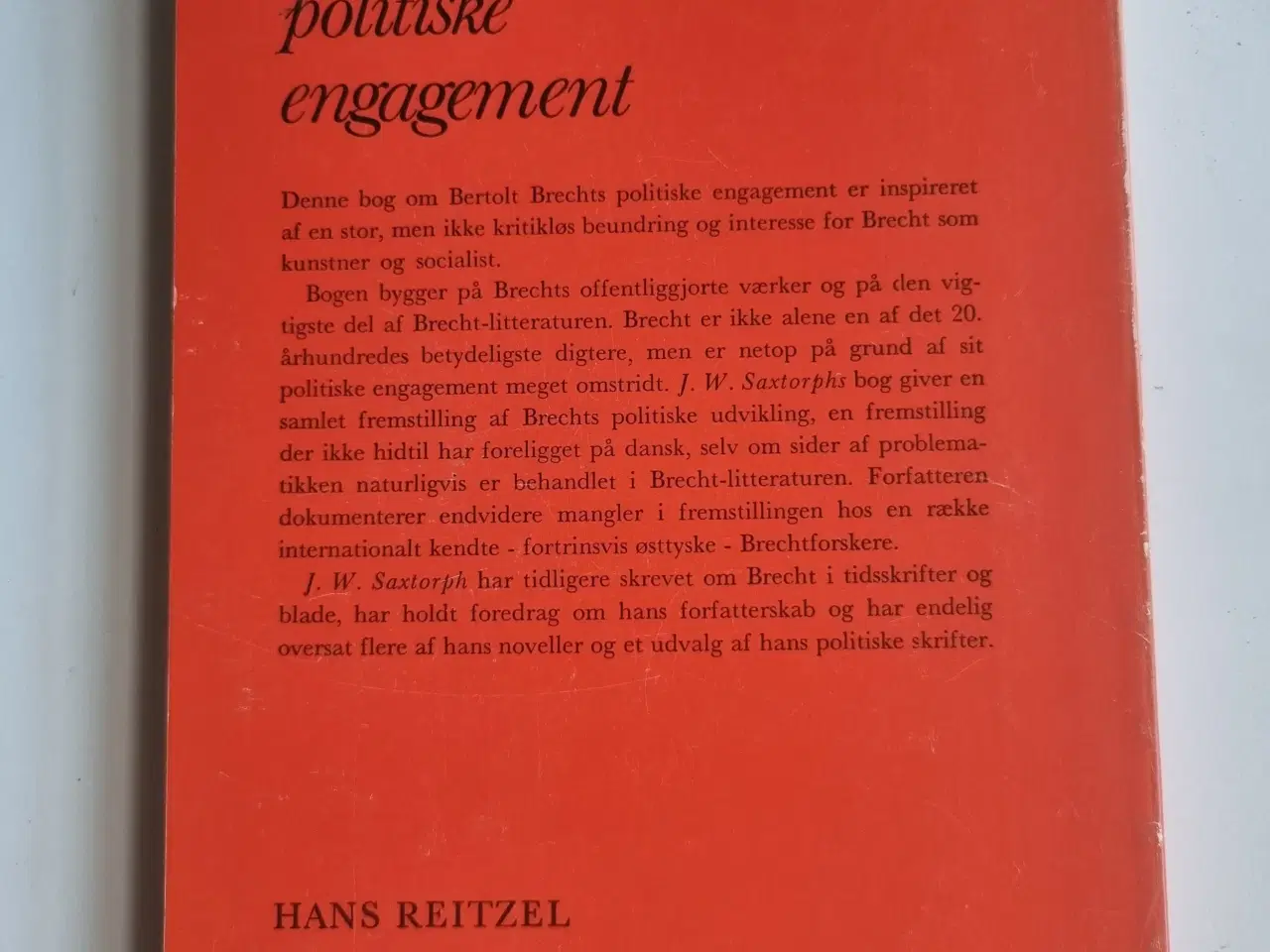 Billede 2 - J. William Saxtorph: Brechts politiske engagement