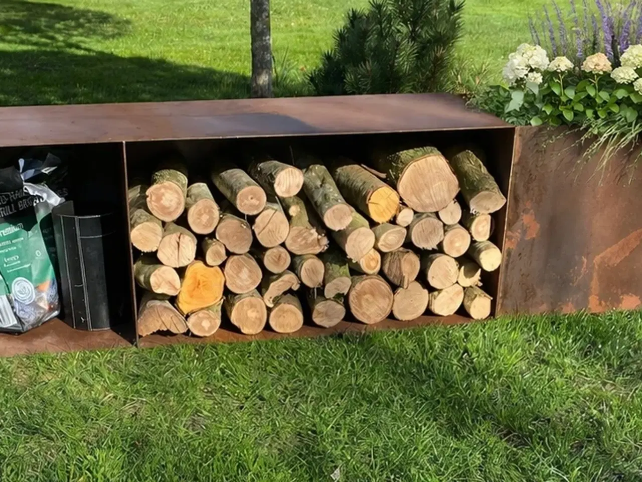 Billede 1 - Brændeskjul / brændestativ i stål eller corten