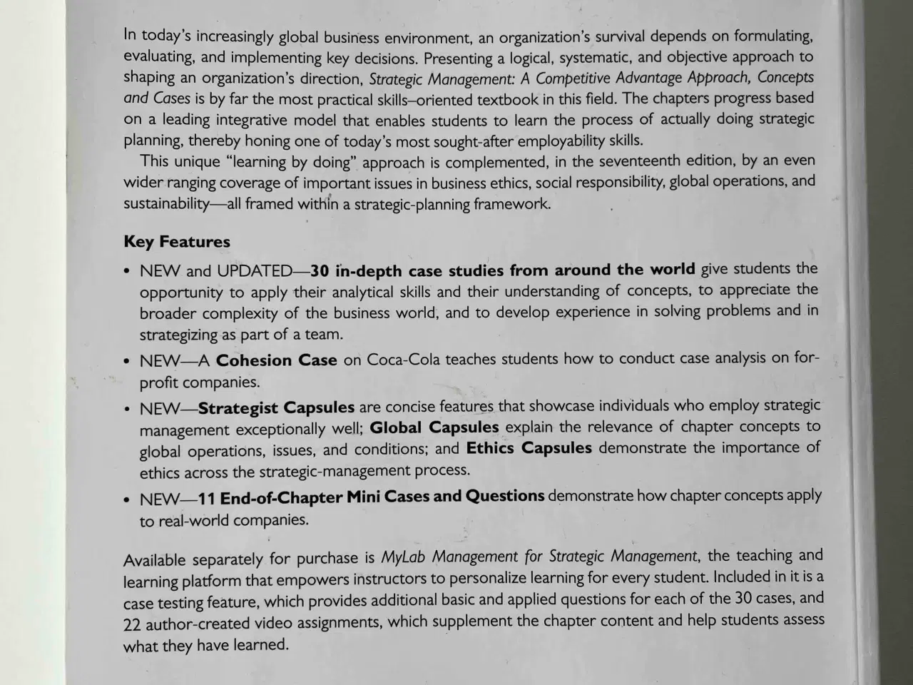 Billede 2 - Strategic Management: A Competit. Advant. Approach