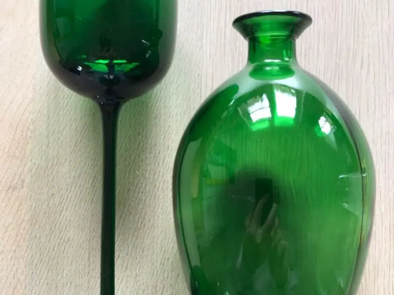 Billede 1 - Vase/kande samt højt glas sælges