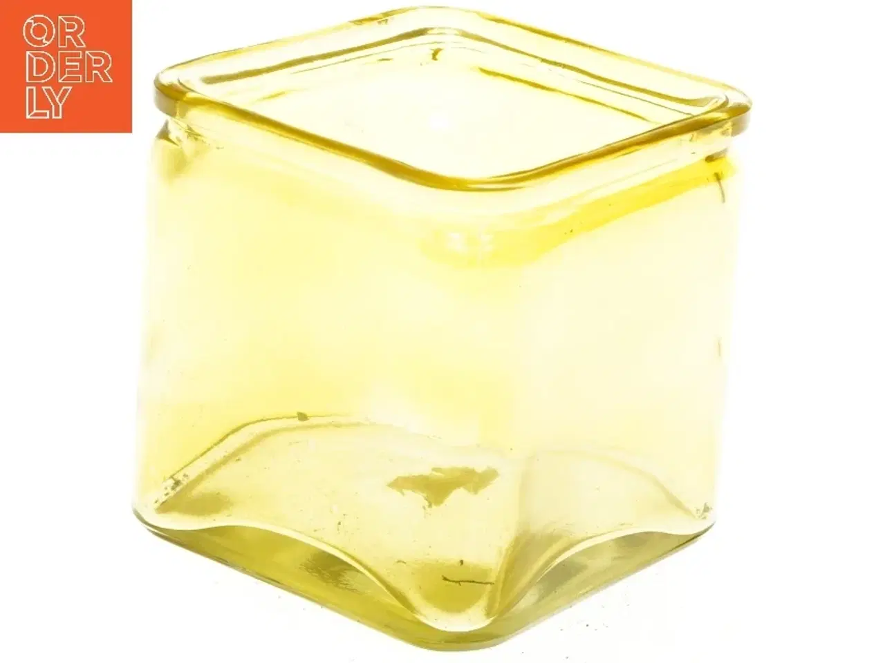 Billede 1 - Gul glasvase 12x12 cm (str. 12x12x12 cm)