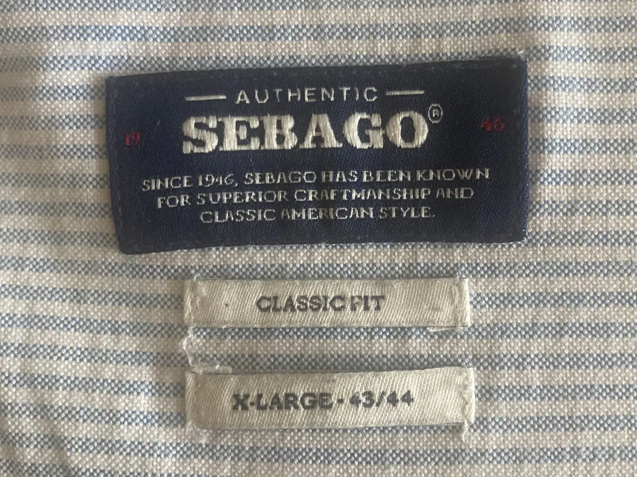 Billede 6 - Blå- og hvidstribet herreskjorte str XL