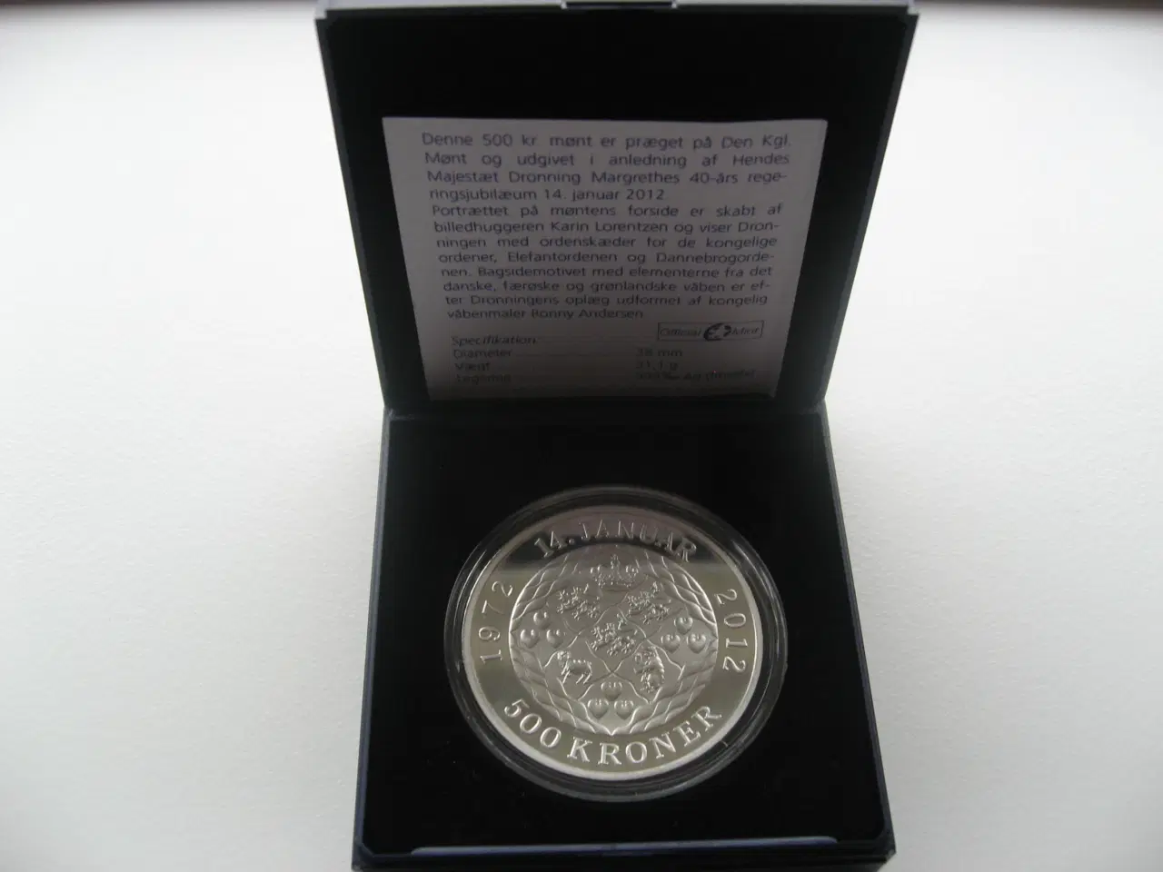 Billede 3 - Margrethe 500kr sølvmønter 2010,12,15,22 Pr Stk