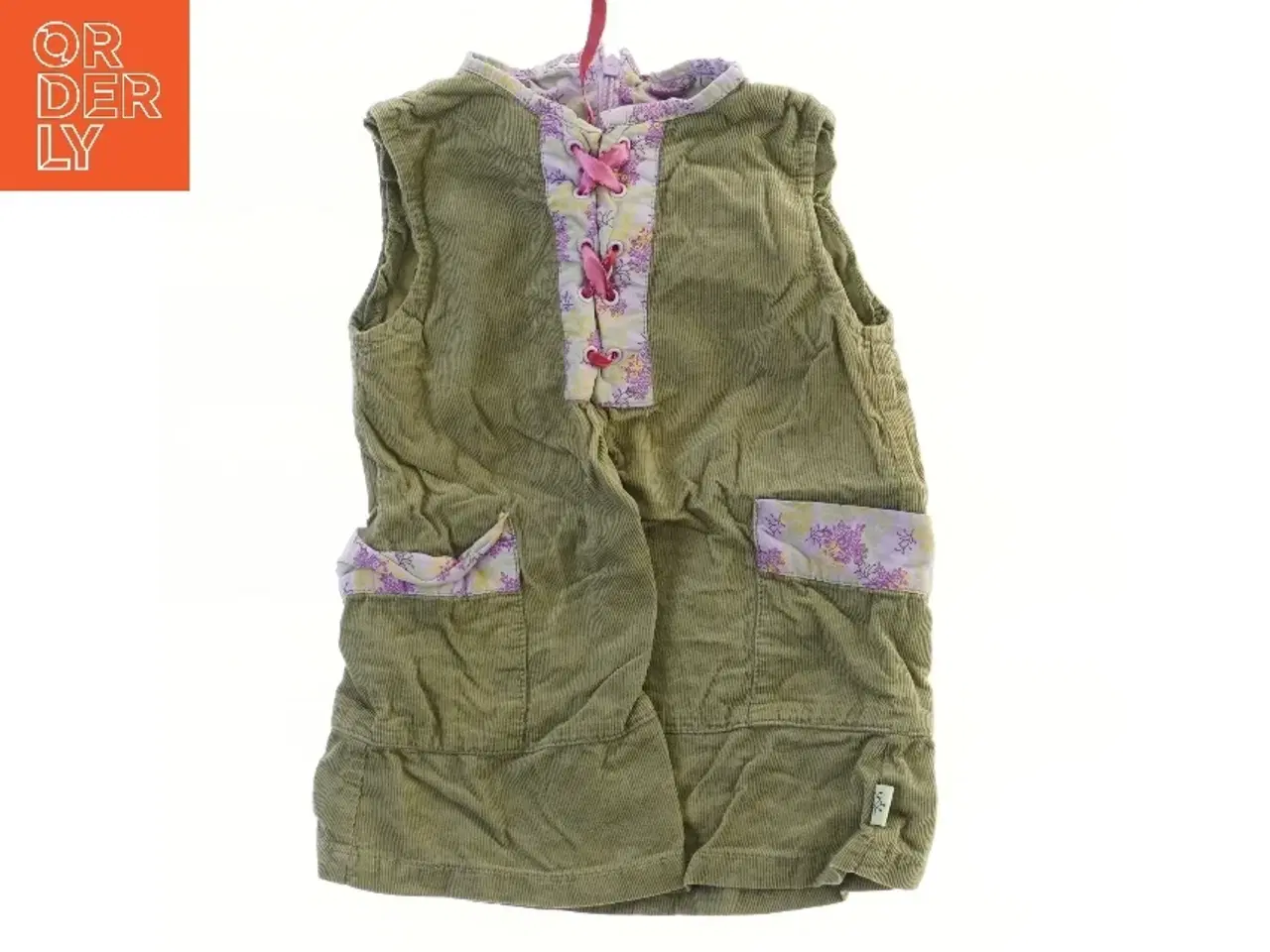 Billede 2 - Ærmeløs fløjsbuksedragt med mønster (str. 86)