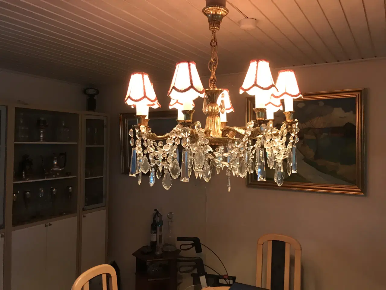 Billede 2 - Flotte vintage krystal loft/væg lamper