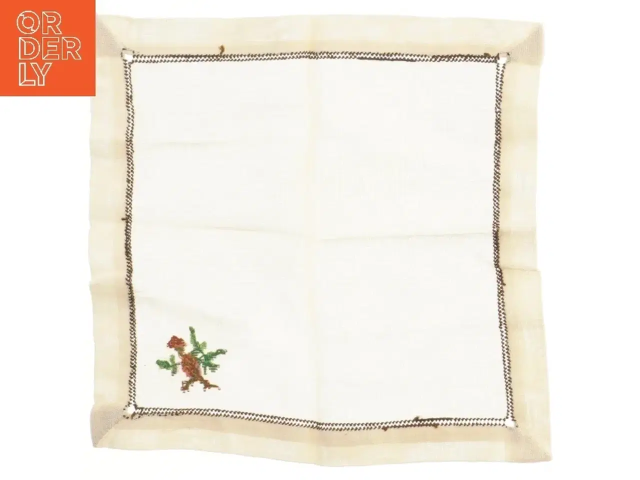 Billede 2 - Broderet serviet (str. 28x27 cm)