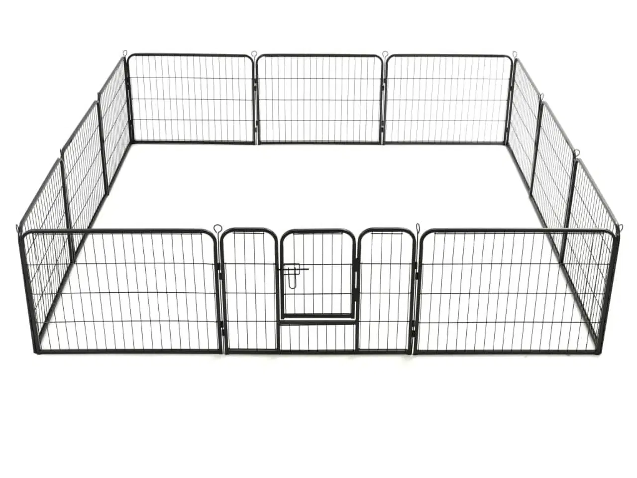 Billede 6 - Løbegård til hunde 12 paneler sort 80 x 60 stål