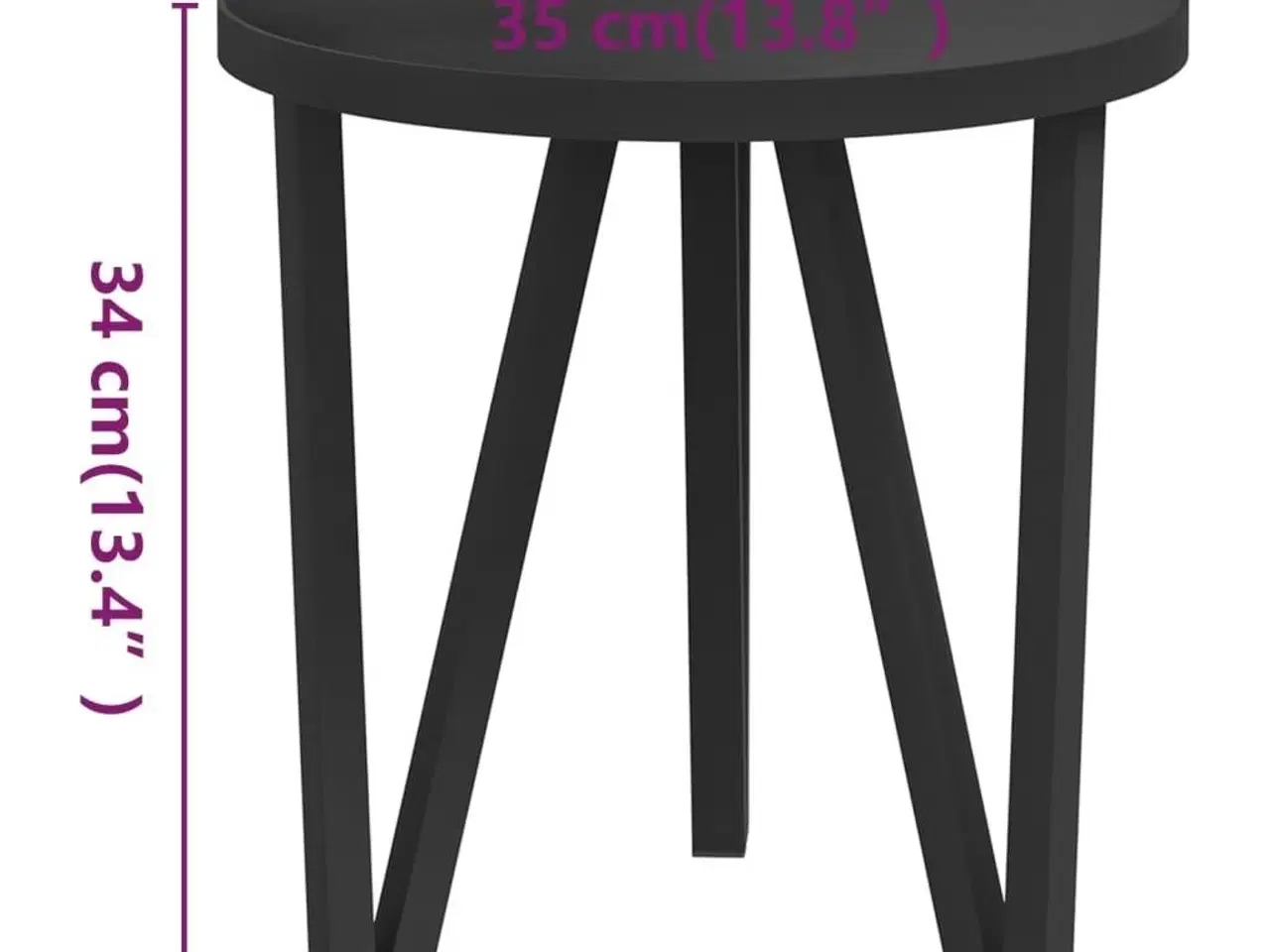 Billede 5 - Sidebord Ø35 cm MDF sort