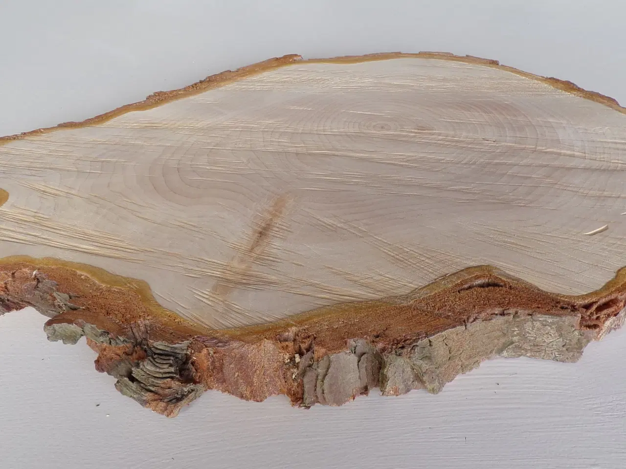 Billede 2 - NY Thuja Træskive med bark 40 cm lang