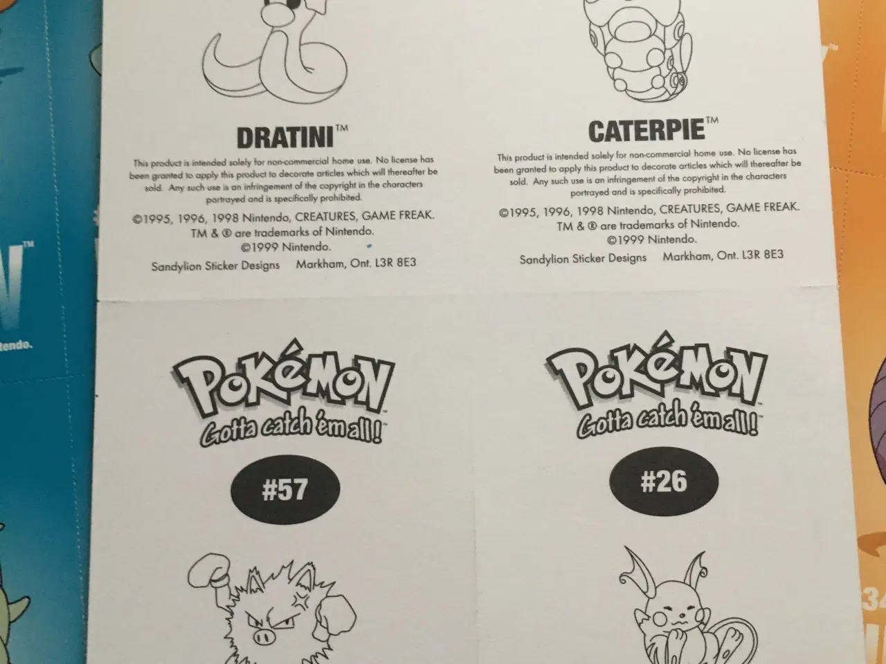 Billede 4 - Sandylion Pokemon pap kort 1999