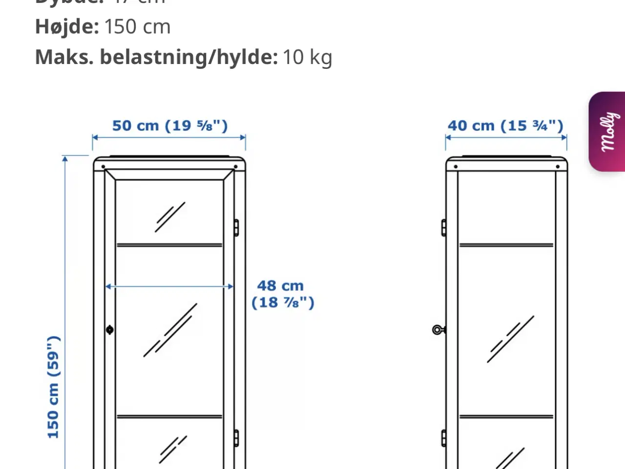 Billede 4 - Vitrineskab - Ikea