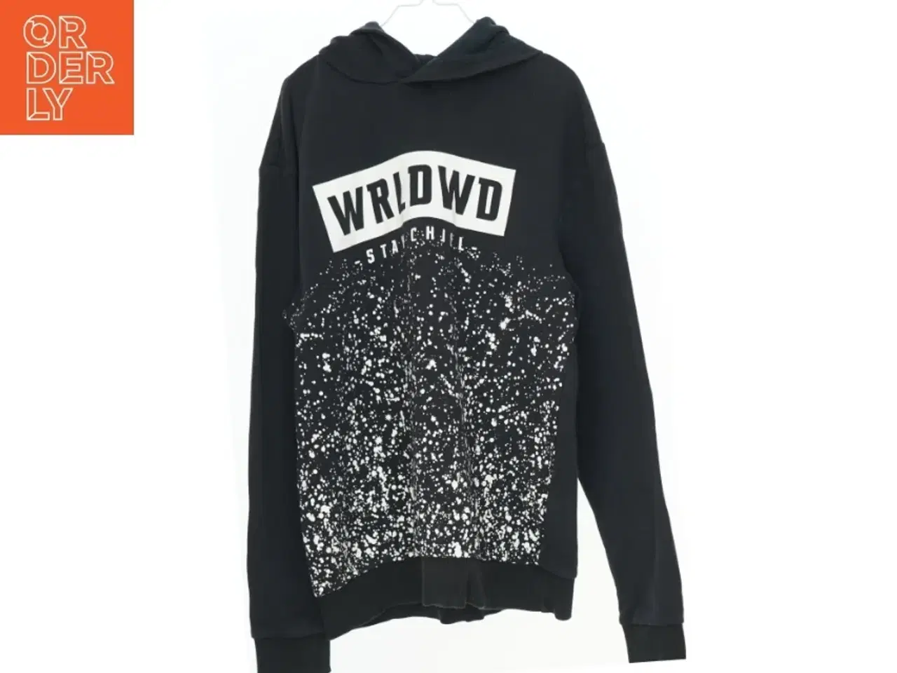 Billede 1 - Sort hættetrøje med tryk fra H&M (str. 158)