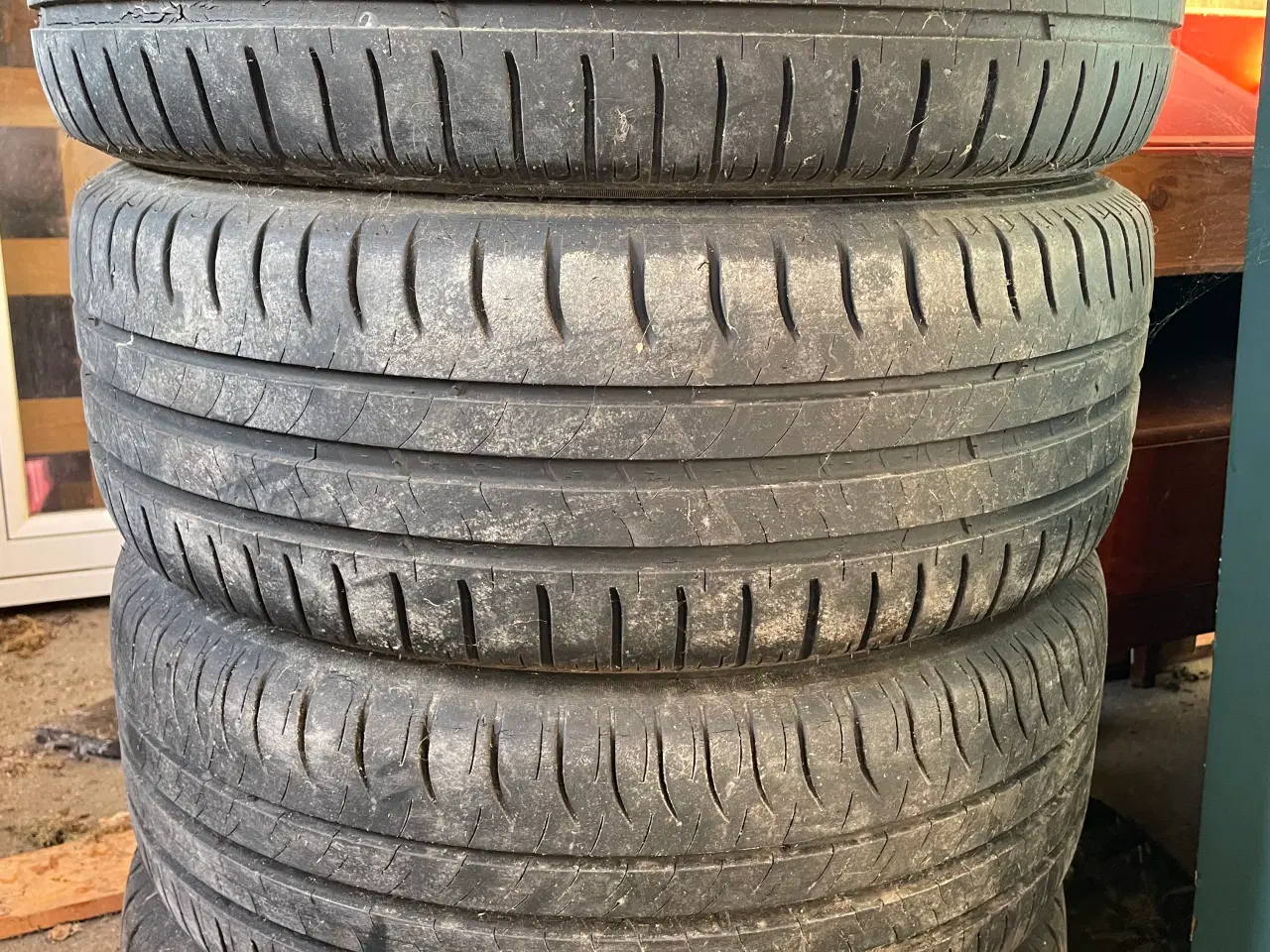 Billede 1 - 4 stk. Michelin dæk med stålfælge 