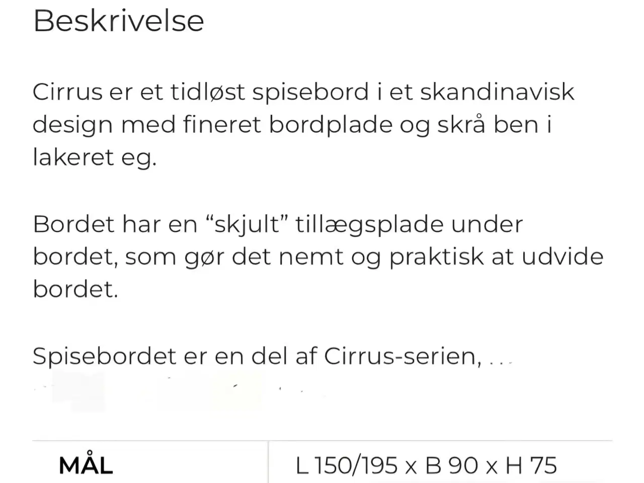 Billede 3 - Lækkert cirrus spisebord 