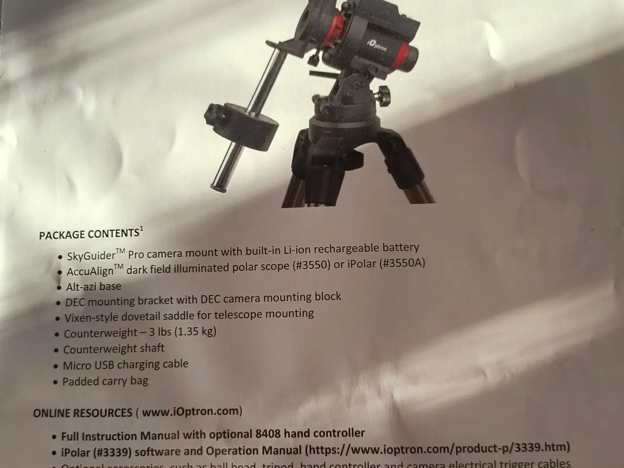 Billede 7 - Ioptron skytracker pro