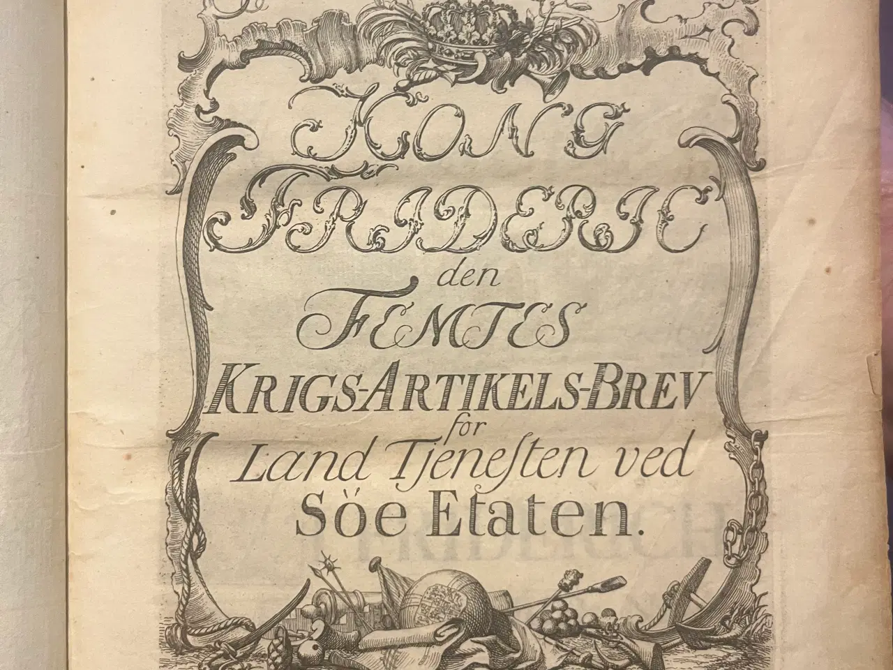 Billede 2 - Kong Friedrich krigs-artikels-brev, 1752 år gl.