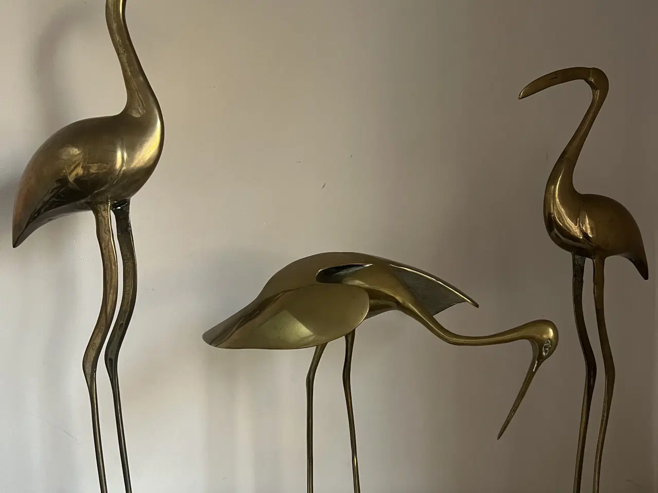 Billede 3 - Store smukke tunge vintage messing fugle 