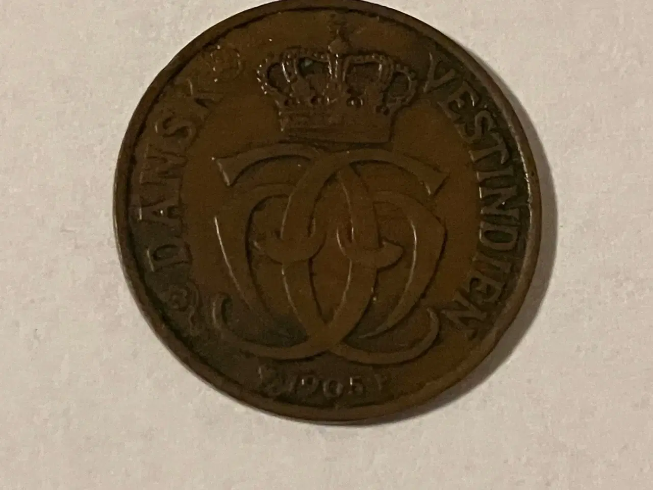 Billede 1 - 1 Cent 5 Bit Dansk Vestindien 1905