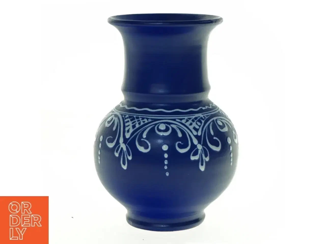 Billede 1 - Blå keramikvase (str. 19 x 13 cm)