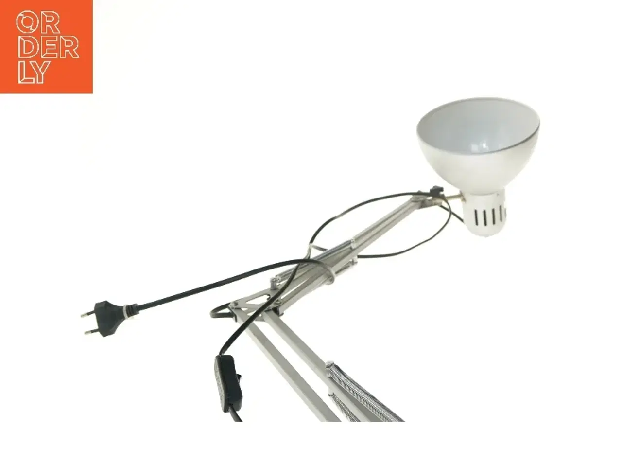 Billede 3 - Hvid/metallic arkitektlampe med justerbar arm (str. 80 cm)