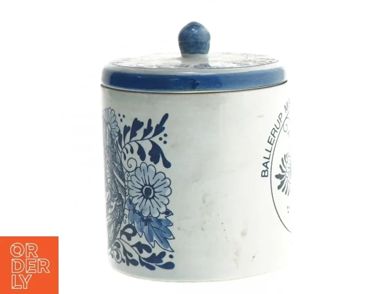 Billede 2 - Lågkrukke med motiv (str. Ø. 10,5 cm længde. 11 cm)